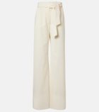 Max Mara Belted virgin wool wide-leg pants