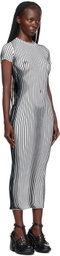 Jean Paul Gaultier White & Black 'The Lurex' Midi Dress