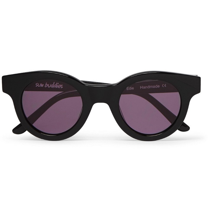Photo: Sun Buddies - Edie Round-Frame Acetate Sunglasses - Men - Black