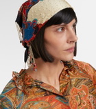 Etro Embellished printed silk scarf