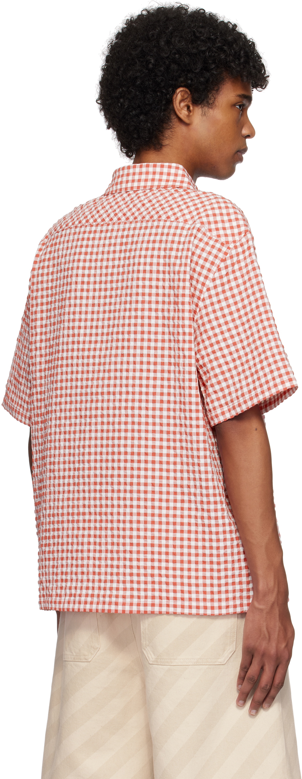 Marni Red & White Gingham Seersucker Shirt
