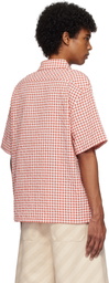 Marni Red & White Gingham Seersucker Shirt