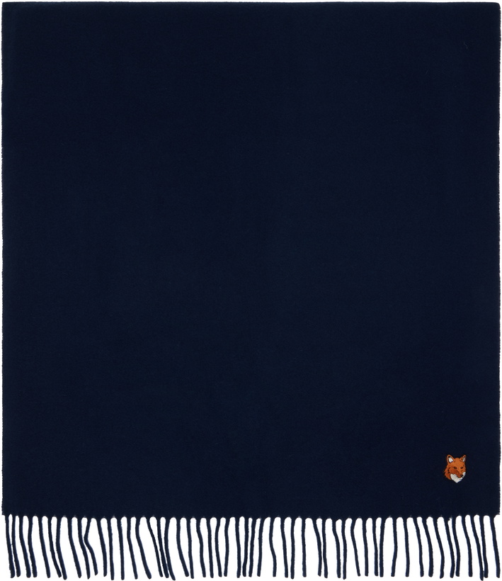 Photo: Maison Kitsuné Navy Fox Head Scarf