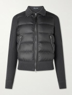 TOM FORD - Slim-Fit Leather-Trimmed Quilted Shell and Wool Down Jacket - Gray