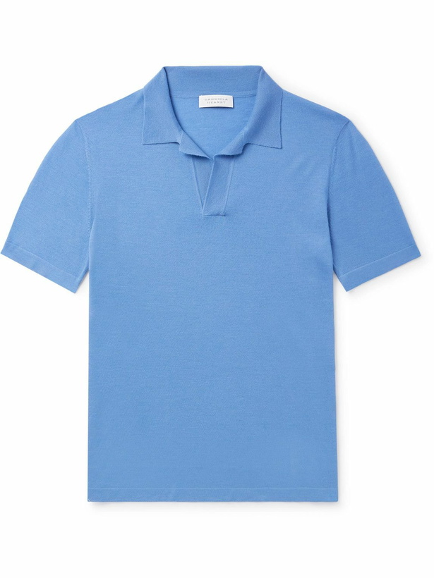 Photo: Gabriela Hearst - Stendhal Cashmere Polo Shirt - Blue