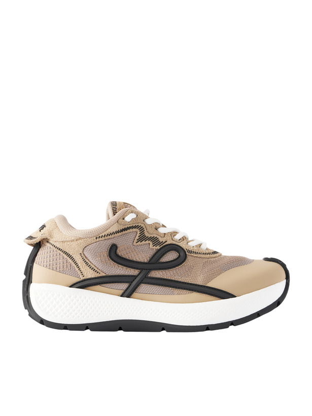 Photo: LOEWE - Pogo Rubber-Trimmed Mesh Sneakers - Neutrals