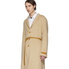 Helmut Lang Beige Double Lapel Coat