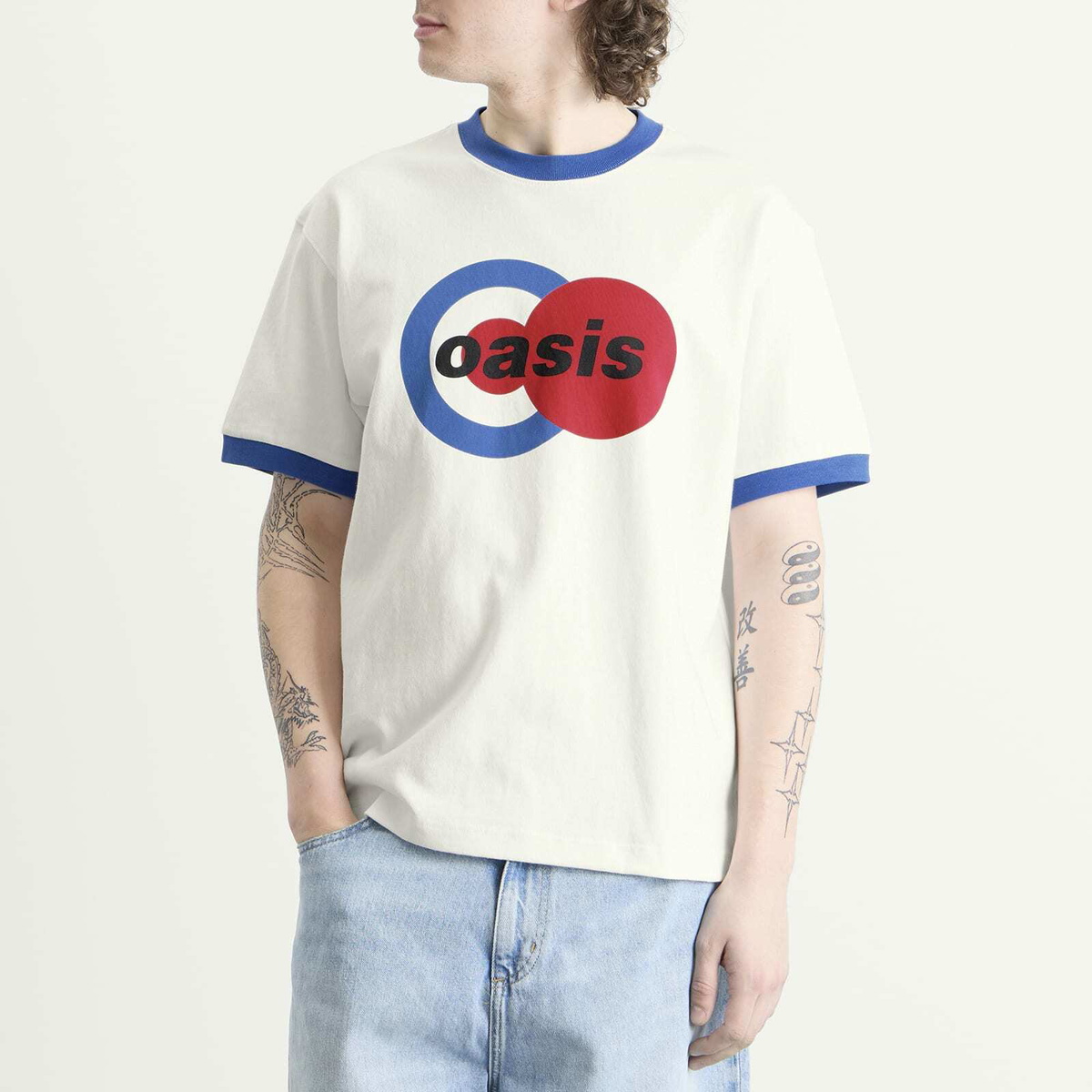 Pleasures Men's x Oasis 1996 Ringer Shirt in White