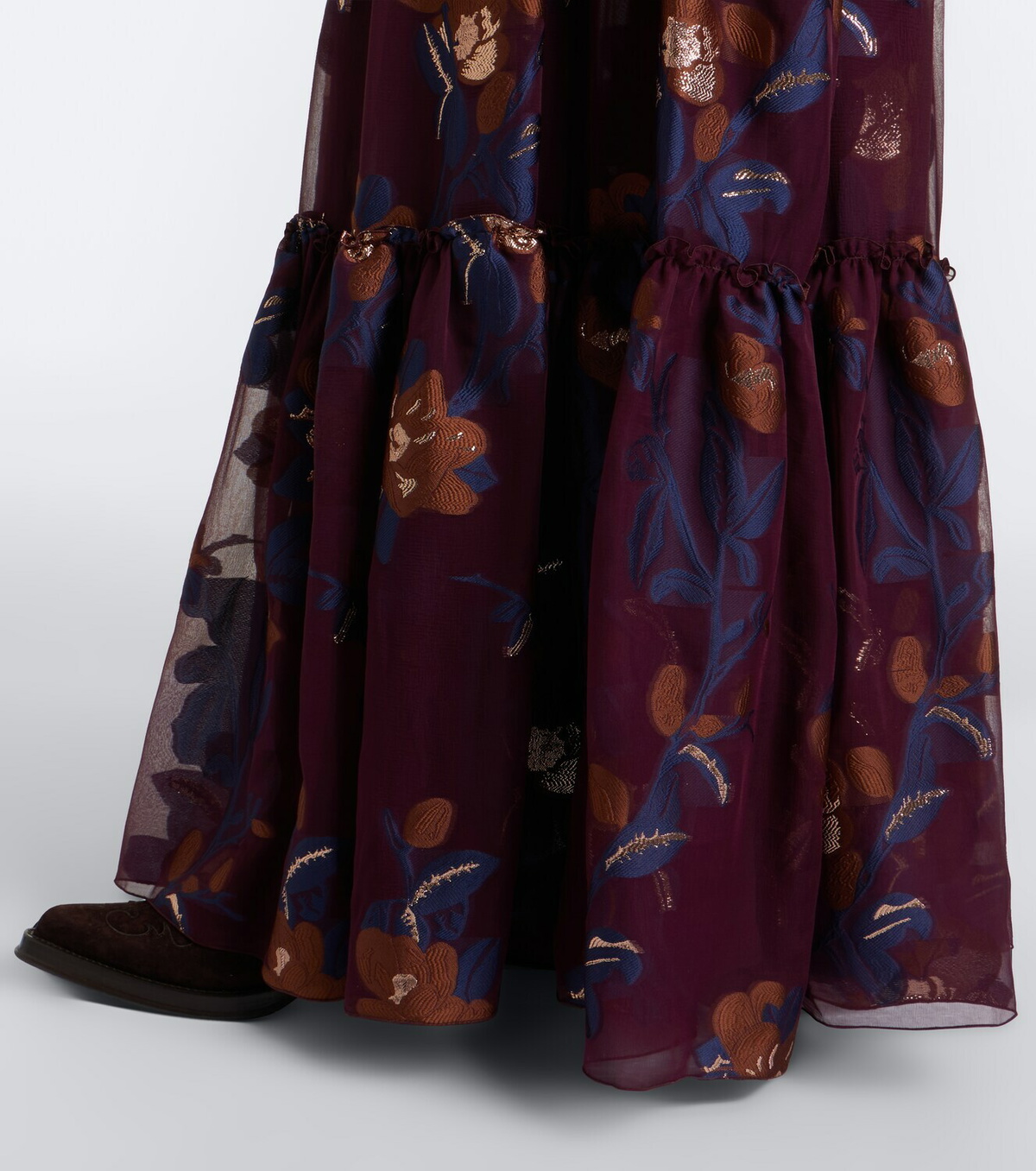 Etro Tiered silk-blend jacquard maxi skirt