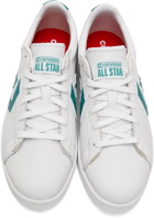 Converse White & Blue Leather Pro OX Sneakers