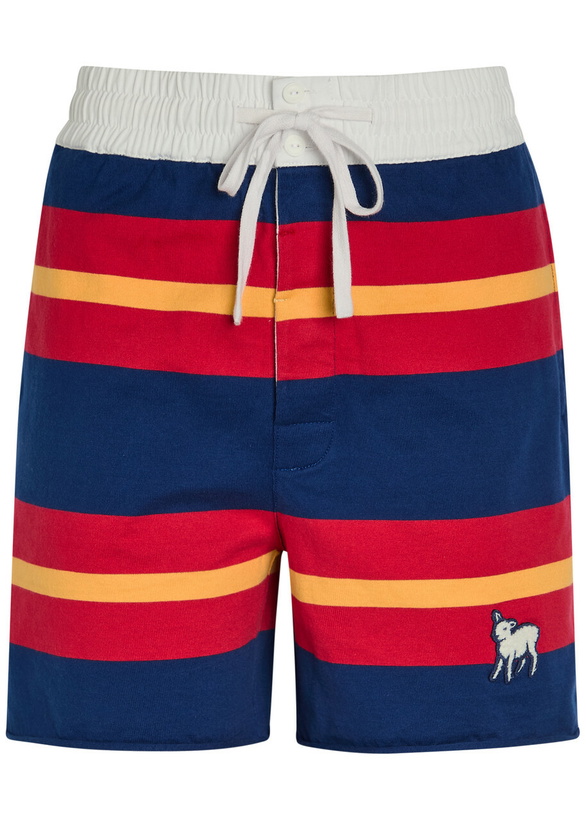 Photo: Mother The Breather Striped Cotton Shorts Multicoloured