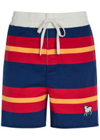 Mother The Breather Striped Cotton Shorts Multicoloured