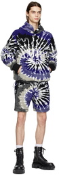 AMIRI Black & Blue Fleece Tie-Dye Shorts