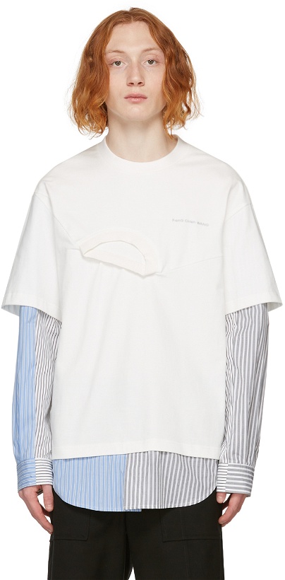Photo: Feng Chen Wang White Shirting Panelled Sweatshirt