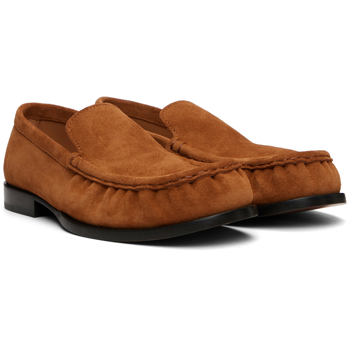 Dries Van Noten Tan Full Reverse Suede Calf Leather Loafers