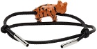 Marni Black & Orange Leather Tiger Bracelet