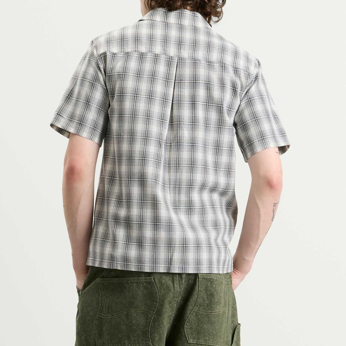 Dime Men's Plaid Short Sleeve Shirt in Grey