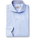 Canali - Blue Cutaway-Collar Gingham Cotton-Poplin Shirt - Blue