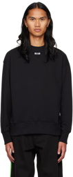 MSGM Black Embroidered Sweatshirt