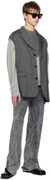 LGN Louis Gabriel Nouchi Gray Sweat Print Sweatshirt