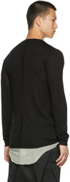 Rick Owens Black Cashmere Biker Crewneck Sweater