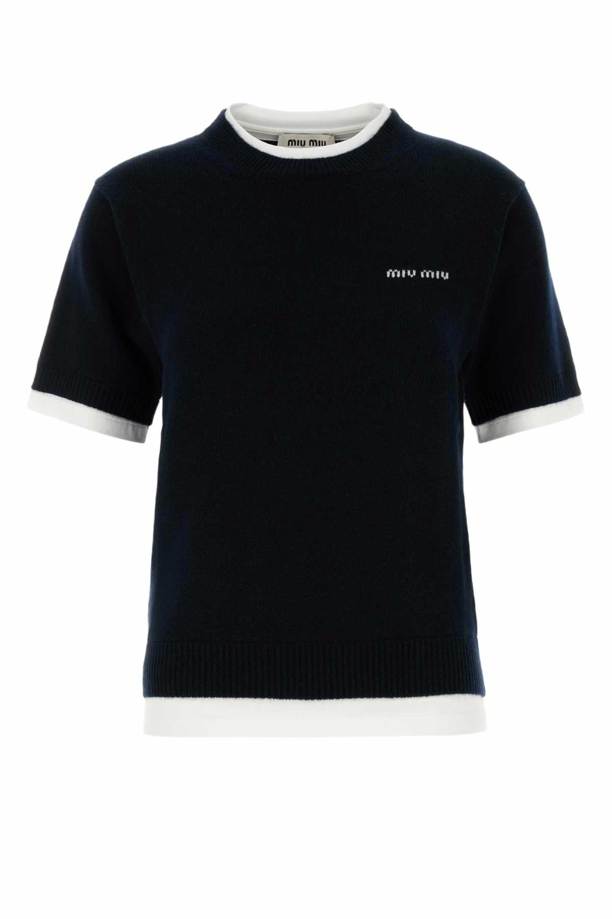 Miu Miu Navy Blue Mohair Blend Oversize Overcoat Miu Miu
