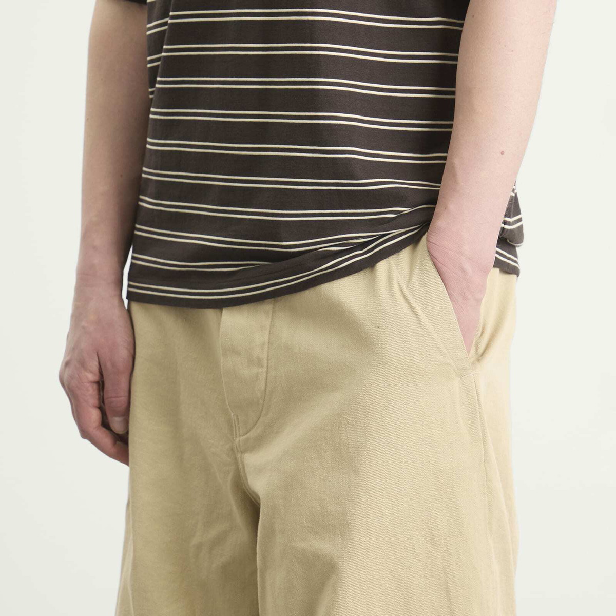Kaptain Sunshine Men's Cotton Drill Wide Pants in Khaki