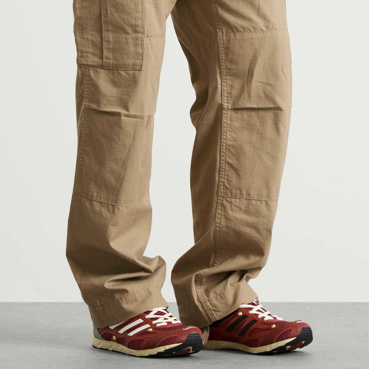 Adidas x SFTM Adizero Sneaker in Legacy Red/Cream White/Wild Sepia