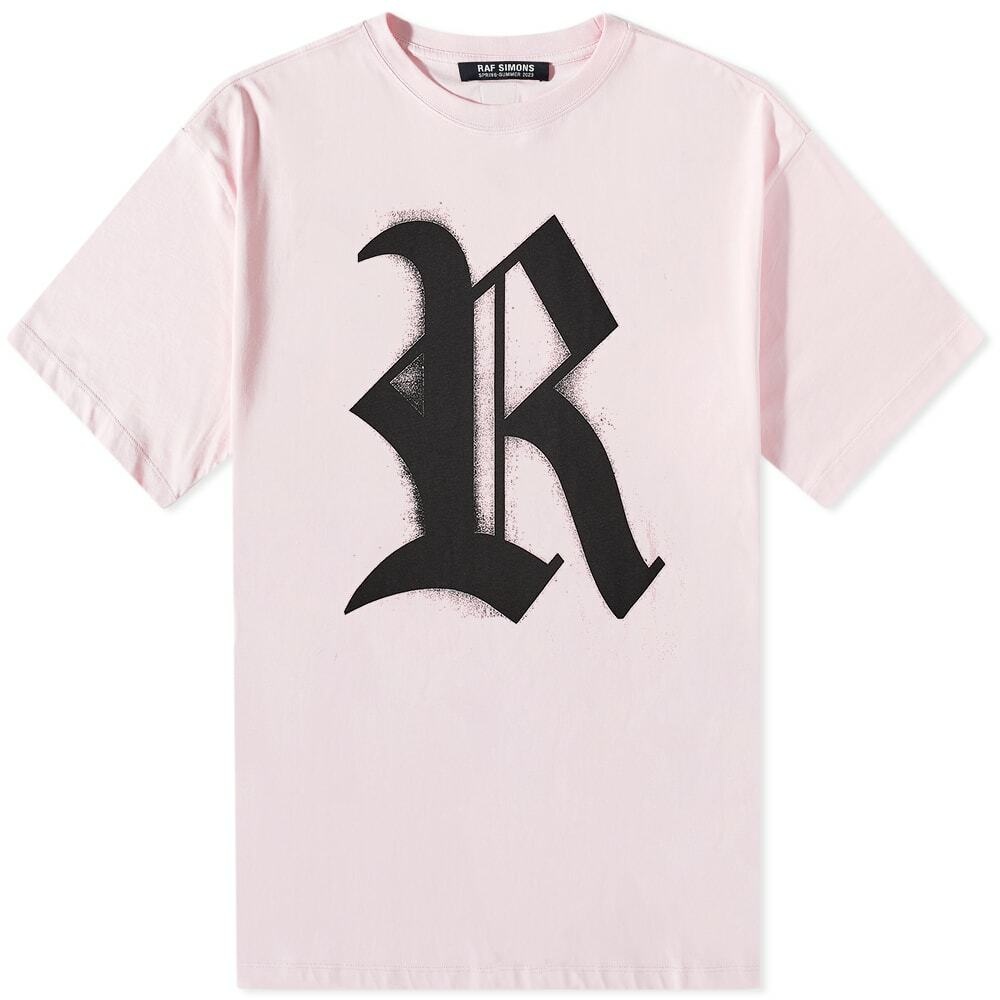 Photo: Raf Simons Men's Oversized R T-Shirt in Light Pink