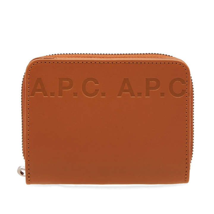 Photo: A.P.C. Emmanuel Logo Leather Zip Wallet