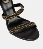 Rene Caovilla Braided embellished satin sandals