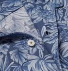 Incotex - Printed Cotton and Linen-Blend Shirt - Men - Blue