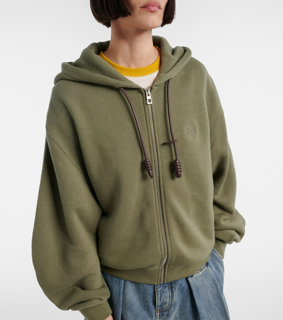 Loewe Flamenco cotton and cashmere zip-up hoodie