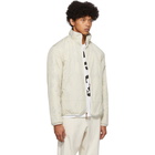 John Elliott Reversible White Polar Fleece Memphis Jacquard Zip-Up Jacket