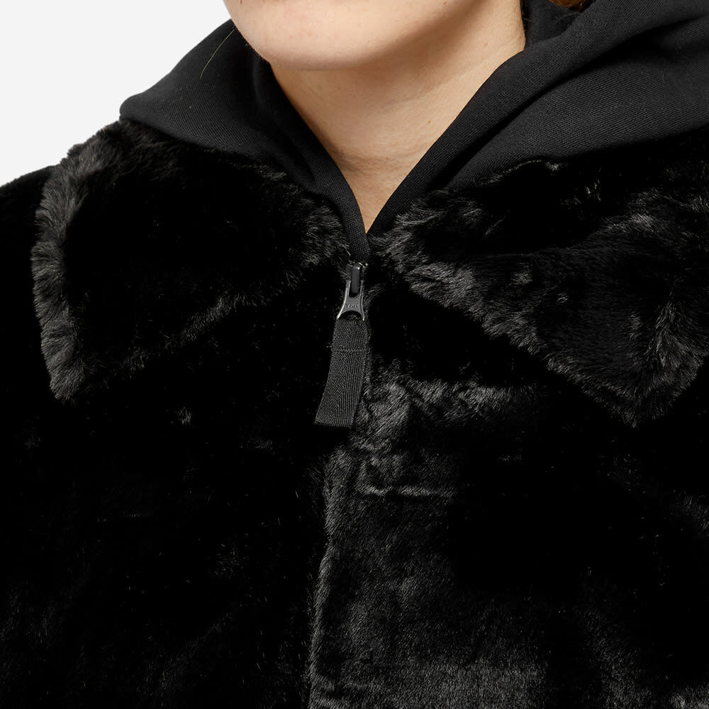 Hotsell Nike Swoosh Faux Fur Black Coat/Jacket (Beige Logo)