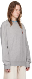 JW Anderson Gray Puffin Embroidered Sweatshirt