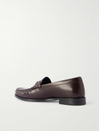 CELINE - Logo-Embellished Polished-Leather Penny Loafers - Brown