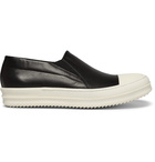 Rick Owens - Rubber-Trimmed Leather Slip-On Sneakers - Men - Black