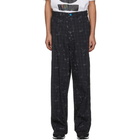 Undercover Black Cotton Check Trousers