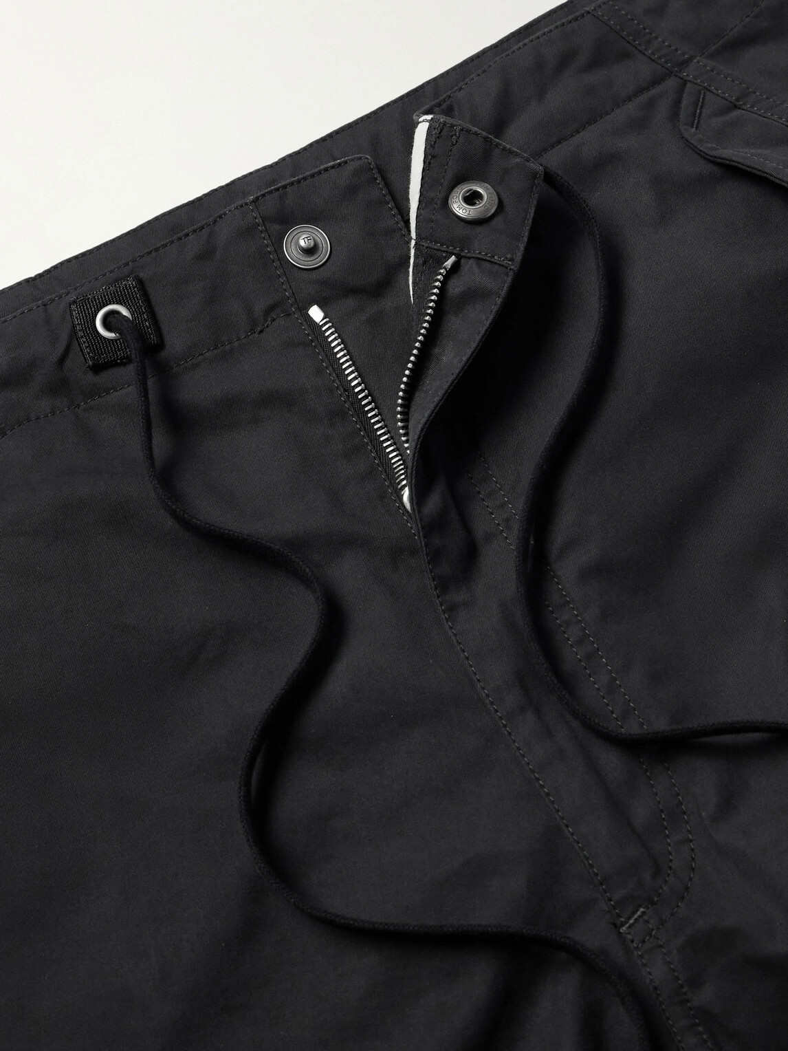 TOM FORD - Straight-Leg Cotton-Twill Drawstring Trousers - Black
