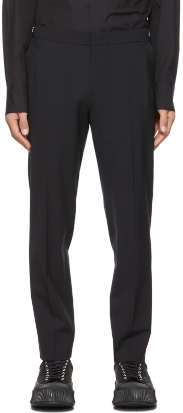Photo: Solid Homme Black Wool Tapered Trousers