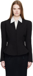 Mugler Black Flared Wool Jacket