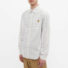 Loewe Men's Patchwork Check Shirt in White/Beige