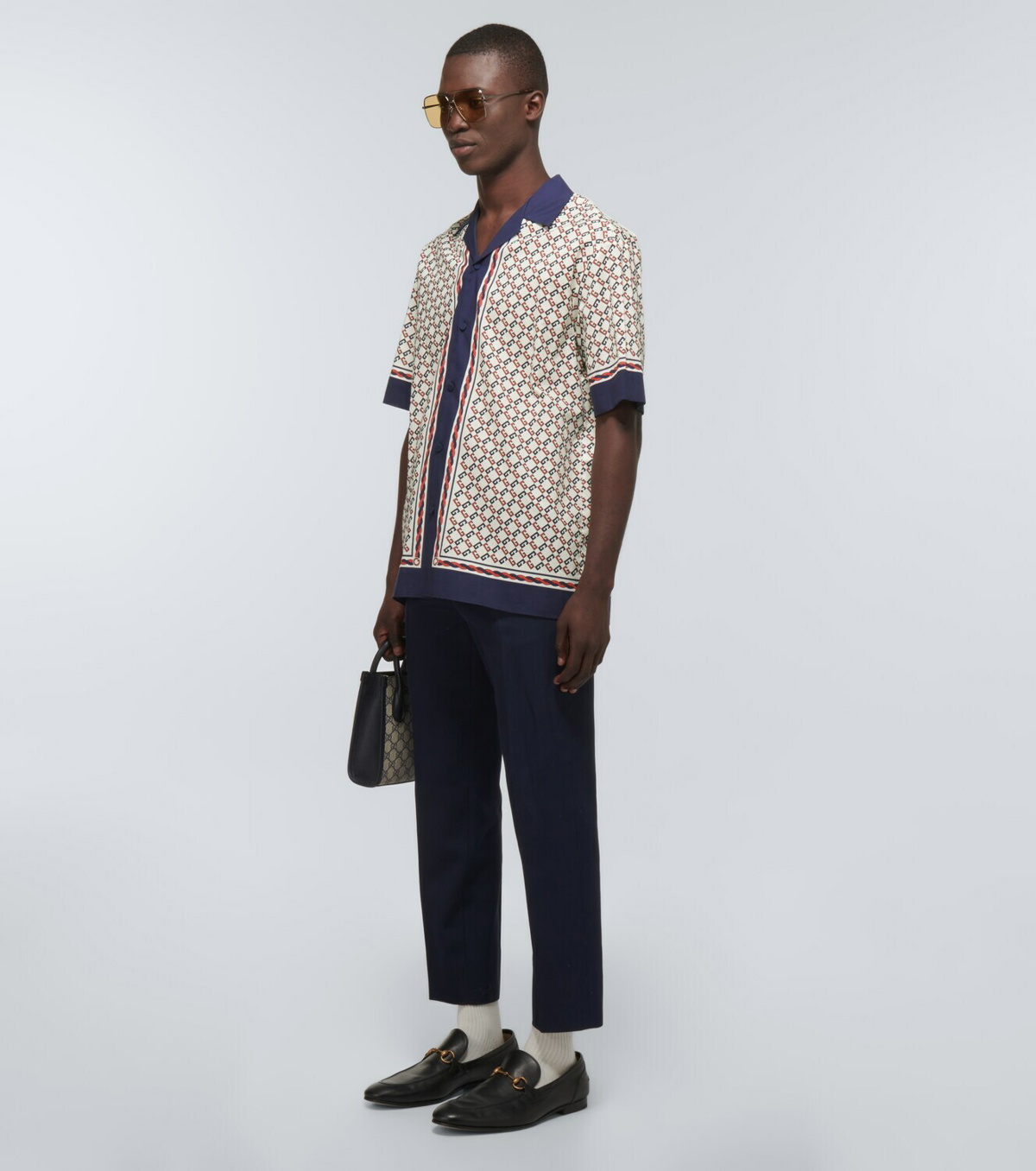Gucci Men's Geometric G Cotton-Blend Polo Shirt