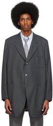 Thom Browne Grey Oversized Sack Blazer