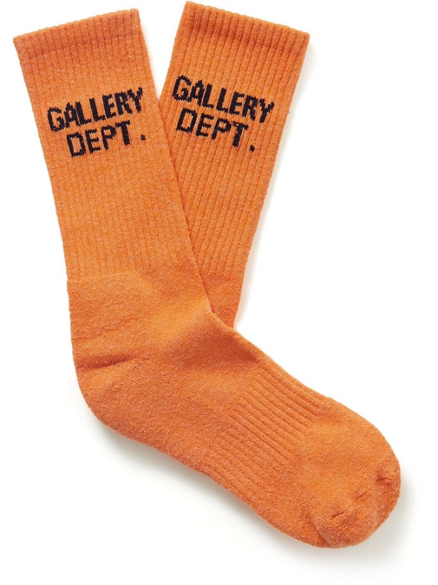 Photo: Gallery Dept. - Clean Logo-Jacquard Tie-Dyed Recycled Cotton-Blend Socks