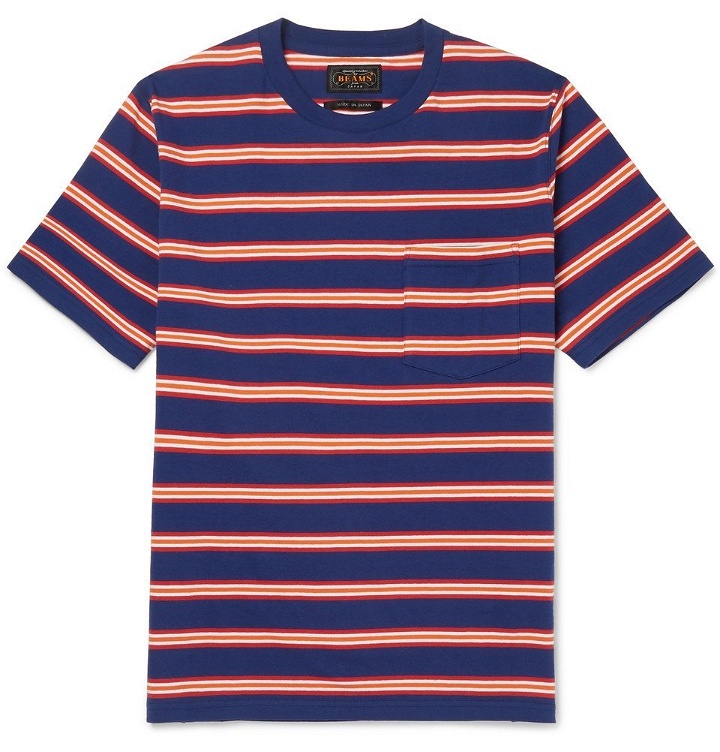 Photo: Beams Plus - Striped Cotton-Jersey T-Shirt - Men - Blue