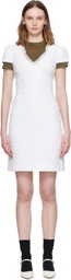 SHUSHU/TONG White Lace Trim Sweetheart Neckline Midi Dress