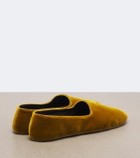 The Row Ponti velvet slip-on shoes