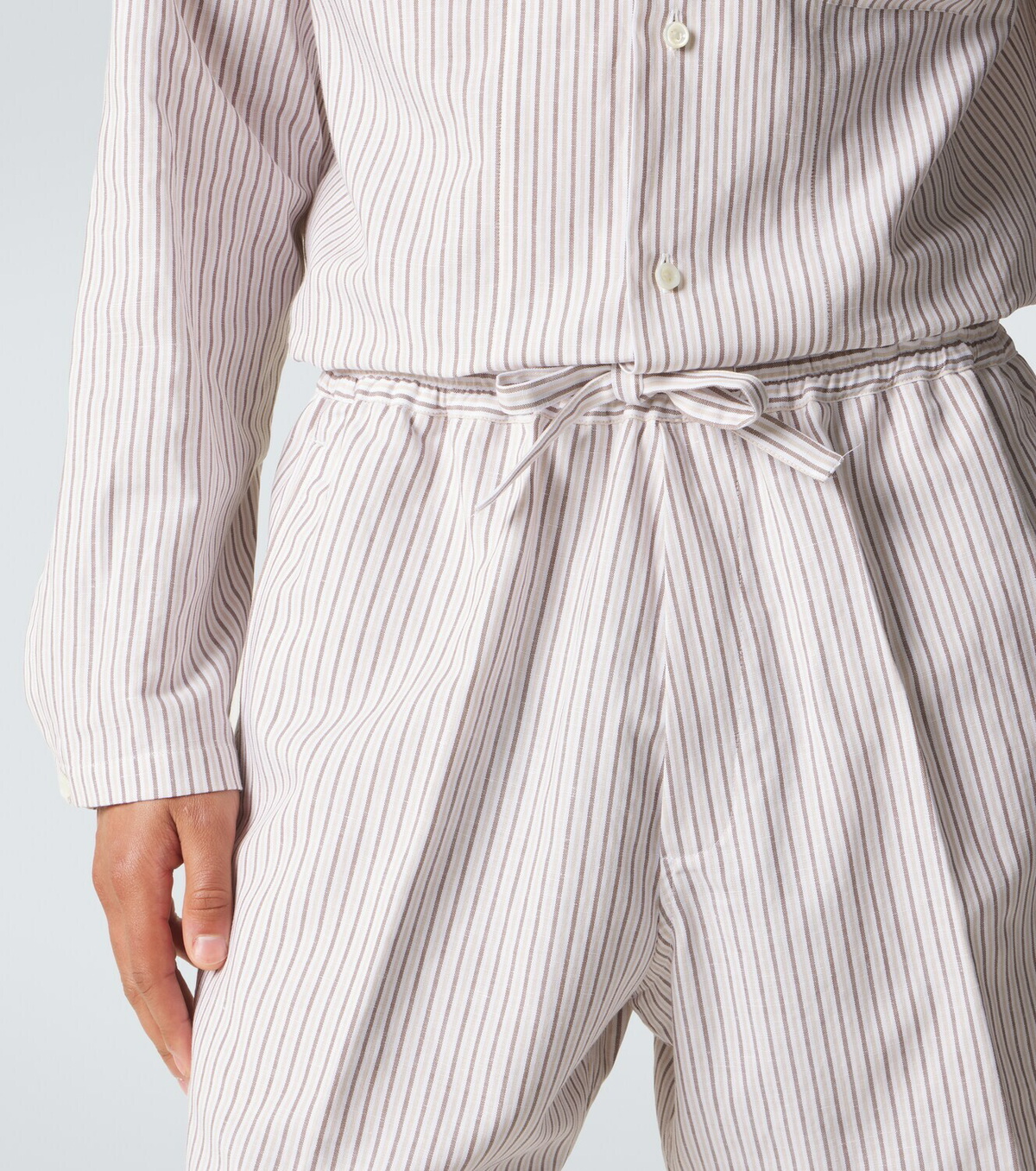 Umit Benan Julian striped cotton and silk shorts
